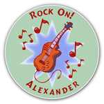 Name Doodles - Personalized Melamine Plates (Jazzy Guitar) (GDMQ-P14)